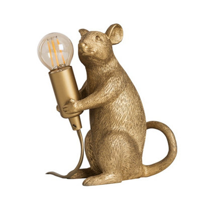 ValueLights Modern Metallic Gold Painted Rat Design Table Lamp