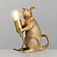 ValueLights Modern Metallic Gold Painted Rat Design Table Lamp