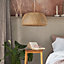 ValueLights Modern Natural Bamboo Lattice Domed Ceiling Pendant Floor Lamp Light Shade