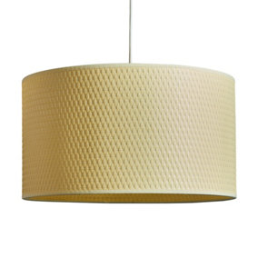 ValueLights Modern Natural Ochre Woven Rope Cylinder Ceiling Pendant Table Lamp Drum Light Shade