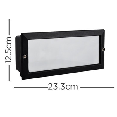 ValueLights Modern Outdoor IP54 Rated Black Aluminium And Frosted Glass Brick Light