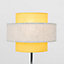 ValueLights Modern Pair Of Chrome Touch Table Lamps With Mustard And Grey Shades
