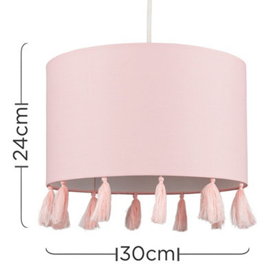 ValueLights Modern Pink Drum Tassel Living Room Bedroom Hallway Ceiling Pendant Light Shade