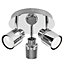 ValueLights Modern Polished Chrome IP44 Rated 3 Way Round Plate Bathroom Ceiling Spotlight