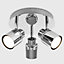 ValueLights Modern Polished Chrome IP44 Rated 3 Way Round Plate Bathroom Ceiling Spotlight