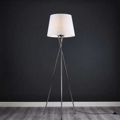 Chrome floor lamp with white deals shade