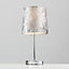 ValueLights Modern Polished Chrome Table Lamp With Silver Grey Velvet Shade
