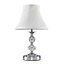 ValueLights Modern Polished Chrome Touch Table Lamp With White Pleated Shade