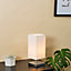 ValueLights Modern Polished Chrome Touch Table Lamp With White Shade