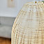 ValueLights Modern Rattan Basket Ceiling Pendant Light Shade In Natural Wicker Finish