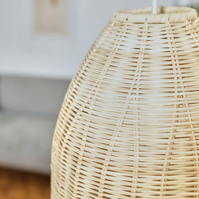 Wicker basket deals light shade