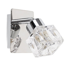 ValueLights Modern Silver Chrome And Glass Ice Cube Wall Light