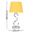 ValueLights Modern Sleek Design Polished Chrome Touch Table Lamp With Mustard Light Shade