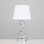 ValueLights Modern Sleek Design Polished Chrome Touch Table Lamp With White Light Shade