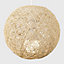 ValueLights Modern Small Cream Lattice Wicker Rattan Globe Ball Style Ceiling Pendant Light Lampshade