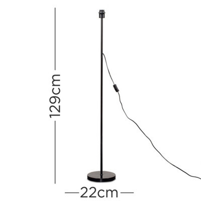 ValueLights Modern Standard Black Metal Finish Floor Lamp Base