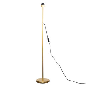 ValueLights Modern Standard Floor Lamp Base In Gold Effect Metal Finish