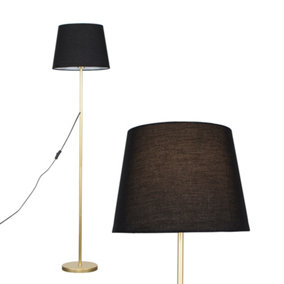ValueLights Modern Standard Floor Lamp Base In Gold Effect Metal Finish