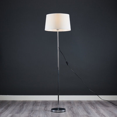 ValueLights Modern Standard Floor Lamp Base In Polished Chrome Metal Finish