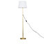 ValueLights Modern Standard Floor Lamp In Gold Metal Finish With White Tapered Shade