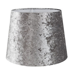 ValuelIghts Modern Tapered Table Floor Lamp Light Shade With Silver Grey Velvet Finish