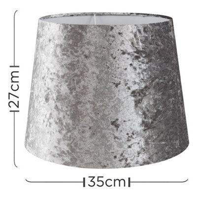 ValuelIghts Modern Tapered Table Floor Lamp Light Shade With Silver Grey Velvet Finish