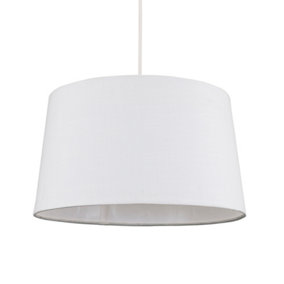 ValueLights Modern Tapered White Faux Linen Ceiling Pendant Table Lamp Light Shade