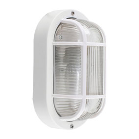ValueLights Modern White IP44 Rated Outdoor Garden Security Bulkhead Wall Light