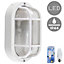 ValueLights Modern White Outdoor Garden Security Bulkhead Wall Light - IP44 Rated - Complete with 1 x 4w LED Bulb