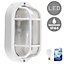ValueLights Modern White Outdoor Garden Security Bulkhead Wall Light IP44 Rated - Includes 10w LED GLS Bulb 6500K Cool White