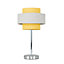 ValueLights Modern Yellow And Chrome Dimmable Touch Bedside Table Lamp