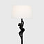 ValueLights Monkey Animal Quirky Modern Black Floor Lamp With White Shade