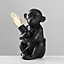 ValueLights Monkey Animal Quirky Modern Black Painted Table Lamp