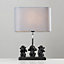 ValueLights Monkey Animal Quirky Modern Black Table Lamp With Grey Shade