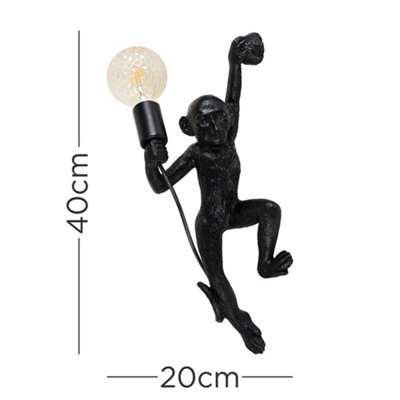 Monkey wall light deals black