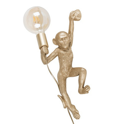 Gold monkey wall light sales