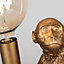 ValueLights Monkey Animal Quirky Modern Metallic Gold Painted Table Lamp