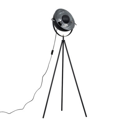 ValueLights Morpho Retro Photography Style Tripod Floor Lamp In Black Metal Finish