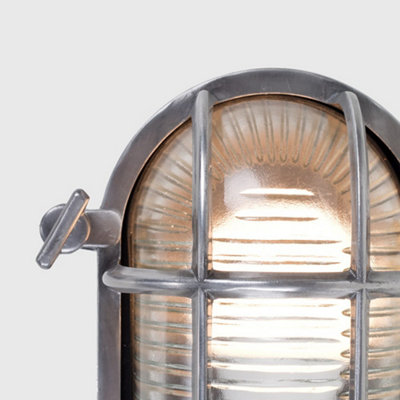 ValueLights Nautical Silver Frosted Lens IP64 Rated Outdoor Garden Metal Wired Wall Light