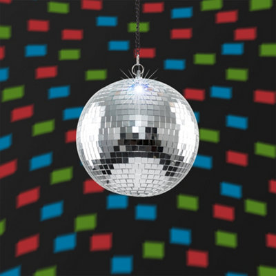 ValueLights Novelty Rotating Motorised Battery Operated Multi Coloured Disco Mirror Ball Ceiling Light
