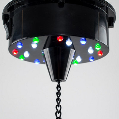 ValueLights Novelty Rotating Motorised Battery Operated Multi Coloured Disco Mirror Ball Ceiling Light