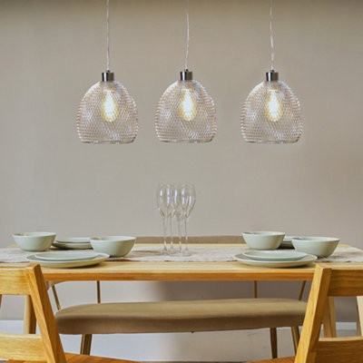 ValueLights Novo 3 Way Chrome Over Table Ceiling Light Fitting with ...