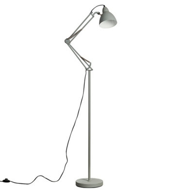 ValueLights Noya Modern Matt Grey Metal Adjustable Reading Task Study Desk Craft Spotlight Floor Lamp