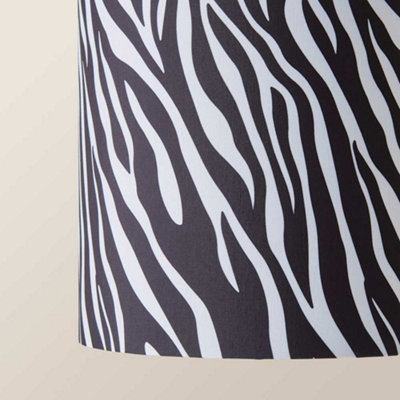ValueLights Oasis Zebra Print Fabric with Metallic Chrome Inner Drum ...