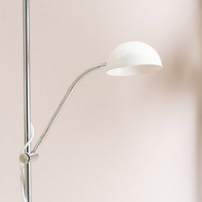 ValueLights Orion White Metal Father and Son Reading Floor Lamp Mother ...