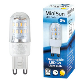 ValueLights Pack of 10 3w High Power Energy Saving Dimmable G9 LED Light Bulbs - 280 Lumens 3000K Warm White