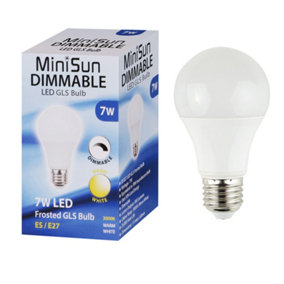 ValueLights Pack of 10 High Power 7w Dimmable LED ES E27 GLS Energy Saving Long Life Bulbs - 3000K Warm White