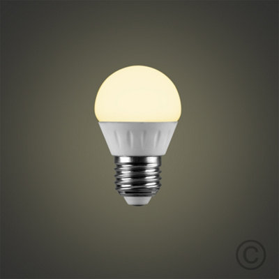 ValueLights Pack of 2 4w LED ES E27 Golfball Energy Saving Long Life Light Bulbs 3000K Warm White