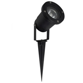 ValueLights Pack of 2 - Modern Ground Spike/Wall Mount IP65 Rated Outdoor Lights In Black Finish