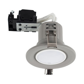 ValueLights Pack of 20 - Fire Rated Grey GU10 Recessed Ceiling Downlight/Spotlights - Complete with 5w LED Bulbs 3000K Warm White